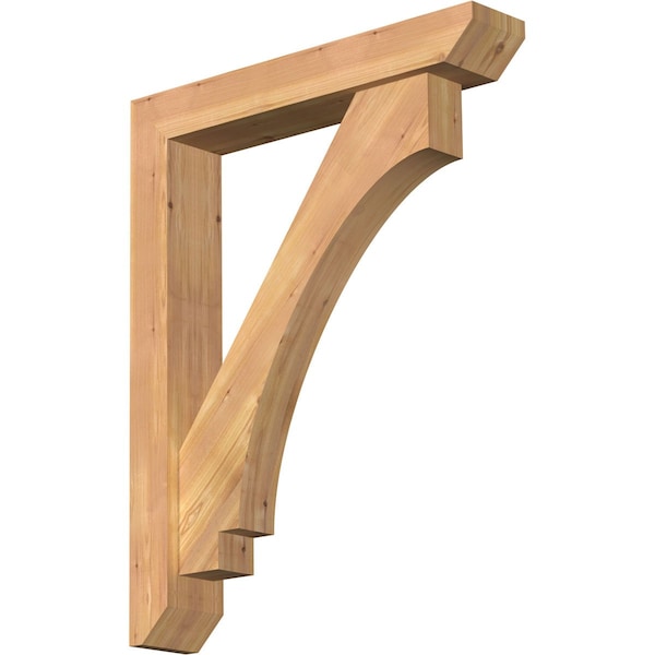 Ekena Millwork Imperial Slat Smooth Bracket w/ Offset Brace, Western Red Cedar, 5 1/2"W x 30"D x 38"H BKT0604X30X38IMP06SWR - main
